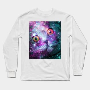 Cute Astro Space Cat In Universe Long Sleeve T-Shirt